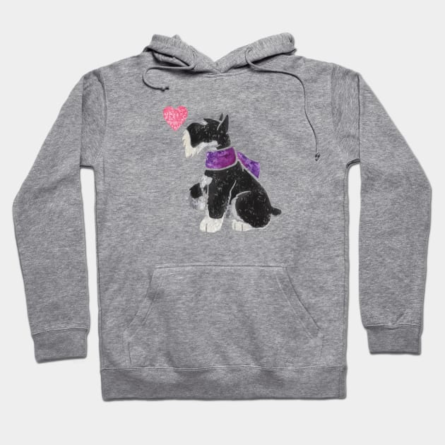 Miniature Schnauzer (black and silver) Hoodie by animalartbyjess